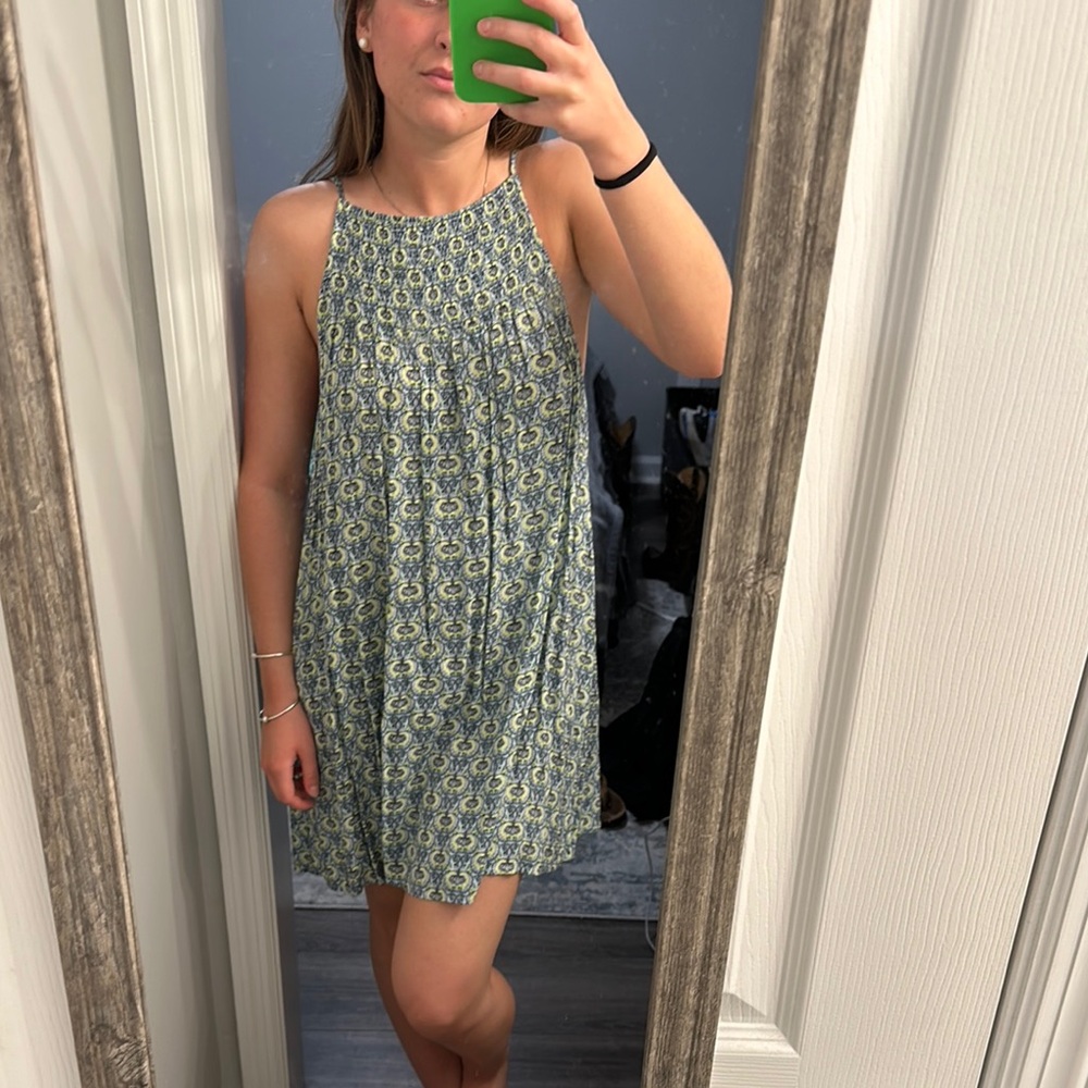 Halter Floral Blue Dress